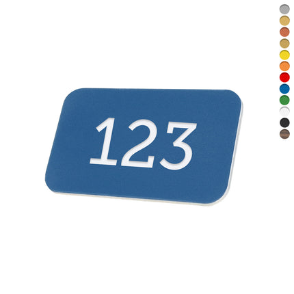 Plastic rectangular numbered tag - 1 pc