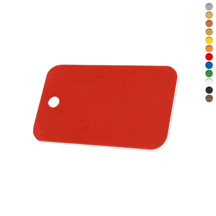 Blank plastic rectangular tag with hole - 1 pc
