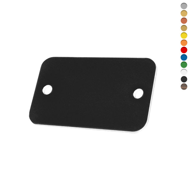 Blank plastic rectangular tag with 2 hole - 1 pc