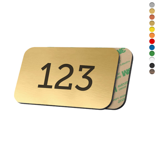 Plastic rectangular numbered tag with tape - 1 pc