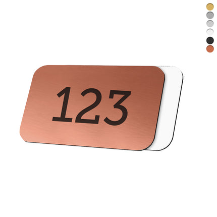 Laser film rectangular numbered tag with tape - 1 pc
