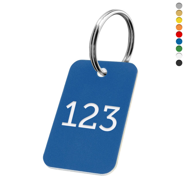 Acrylic rectangular key tag with number - 1 pc