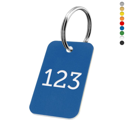 Acrylic rectangular key tag with number - 1 pc