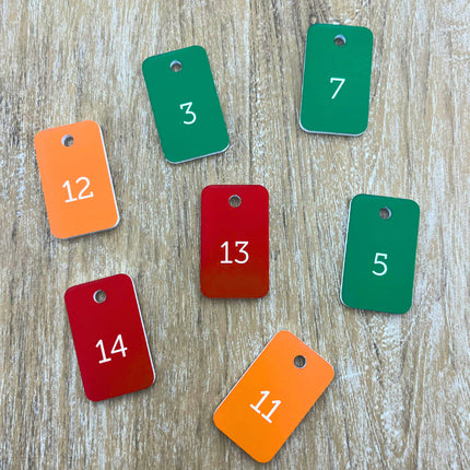 Acrylic rectangular key tag with number - 1 pc