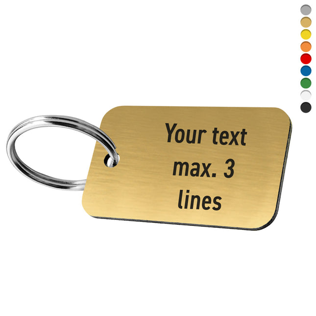 Acrylic rectangular key tag with text - 1 pc