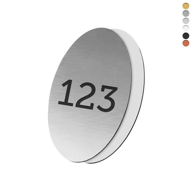 Laser film oval numbered tag with tape - 1 pc