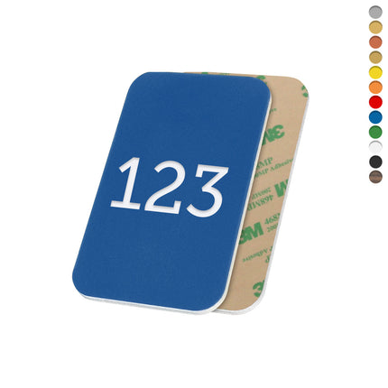 Plastic rectangular numbered tag with tape - 1 pc
