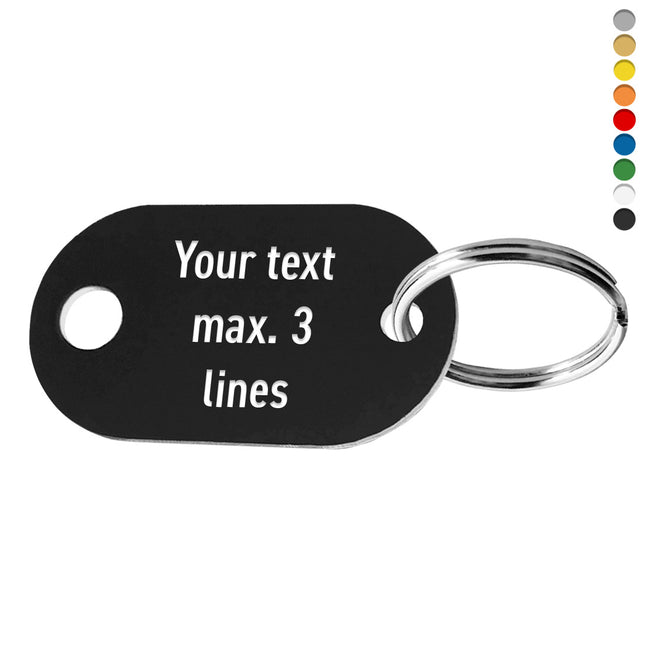 Acrylic oval key tag with text and hanging hole 1 - pc