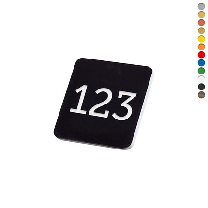 Plastic square numbered tag - 1 pc