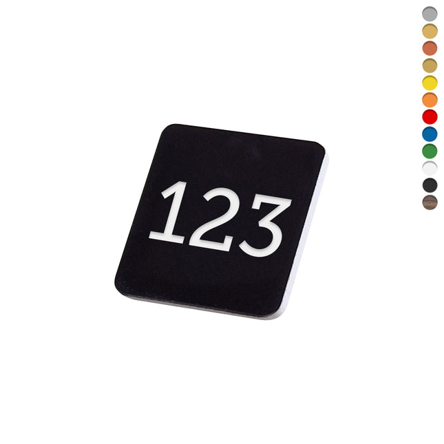 Plastic square numbered tag - 1 pc