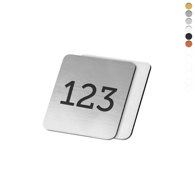 Laser film square numbered tag with tape - 1 pc