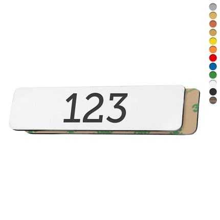 Plastic rectangular numbered tag with tape - 1 pc