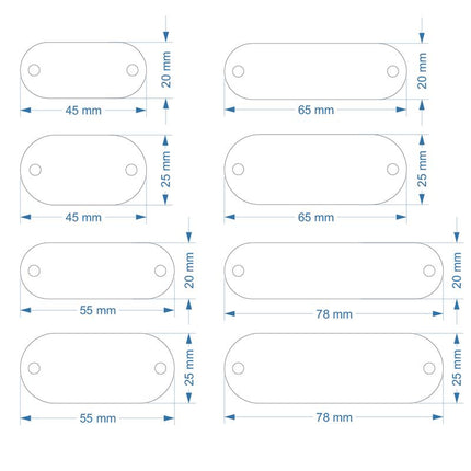 Plastic oval numbered tag with holes - 1 pc