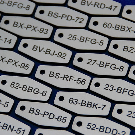 Acrylic elongated octagon key tag with number - 1 pc