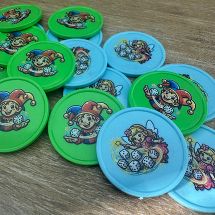 Custom printed plastic tokens Ø35mm – 100 pcs