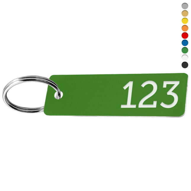 Acrylic rectangular key tag with number - 1 pc