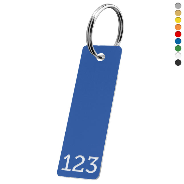 Acrylic rectangular key tag with number - 1 pc