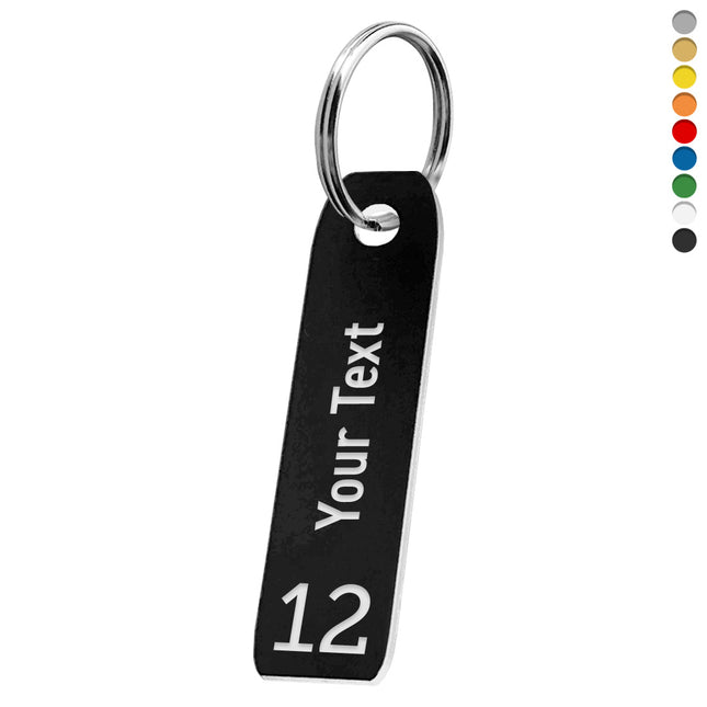 Acrylic key tag with number and text - 1 pc
