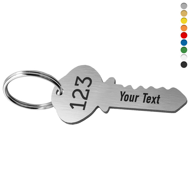 Key shaped key tag with text - 1 pc
