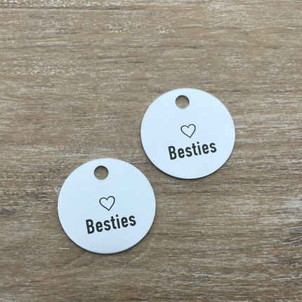 Silver aluminum key tag with text - 1 pc