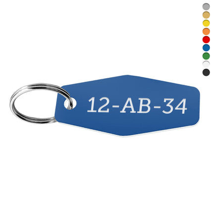 Acrylic elongated octagon key tag with number - 1 pc