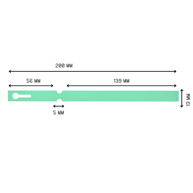 Loop-lock labels green PVC 200x13mm