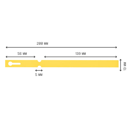 Loop lock labels yellow PVC 200x13mm