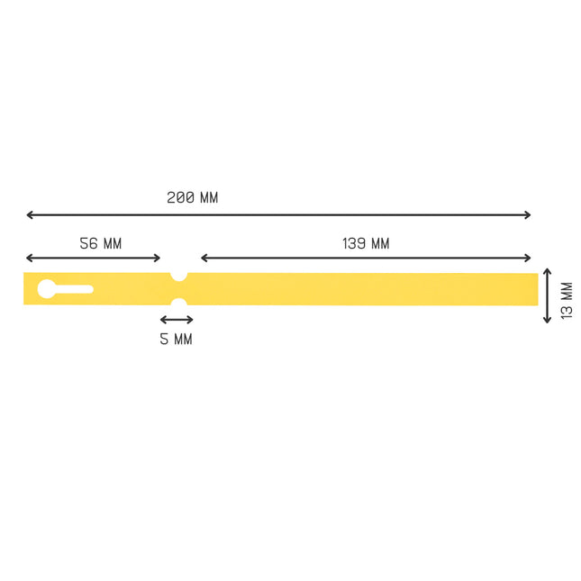 Loop-lock labels yellow PVC 200x13mm