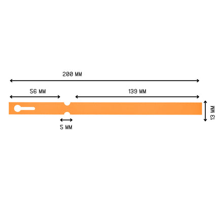 Loop lock labels orange PVC 200x13mm