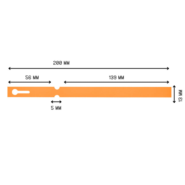 Loop-lock labels orange PVC 200x13mm