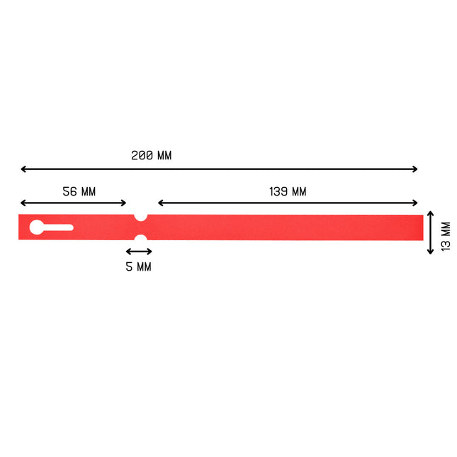 Loop-lock labels red PVC 200x13mm