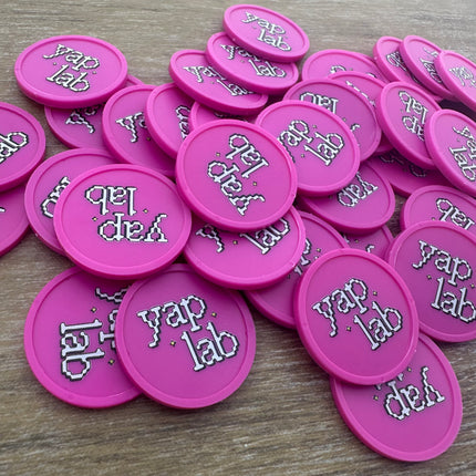 Custom printed plastic tokens Ø29mm – 100 pcs