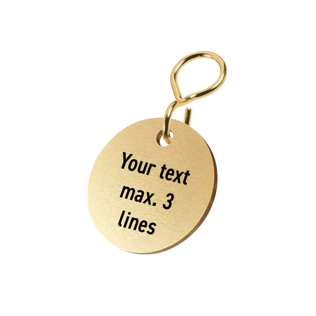 Brass key tag with text - 1 pc