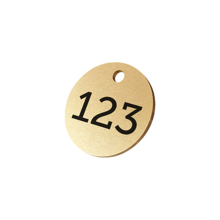 Brass numbered tag - 1 pc