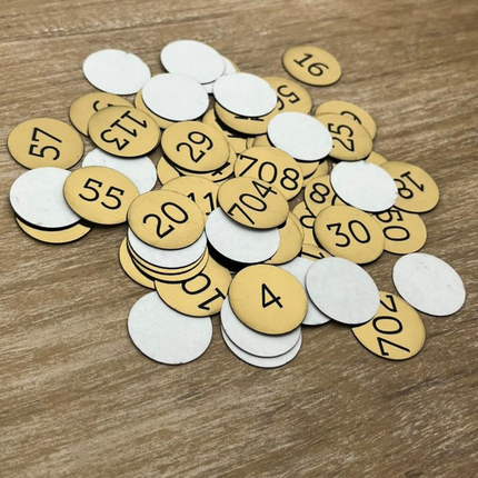 Laser film numbered tag with tape - 1 pc