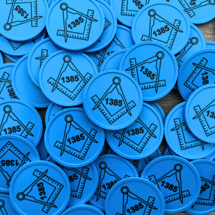 Custom printed plastic tokens Ø29mm – 1000 pcs