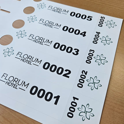Custom loop-lock labels white PET 250x38mm