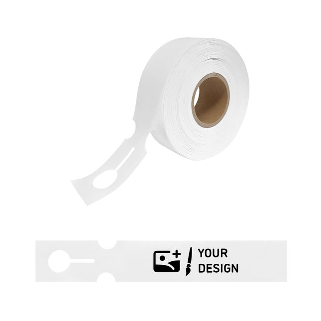 Custom loop-lock labels HDPE 215x35mm