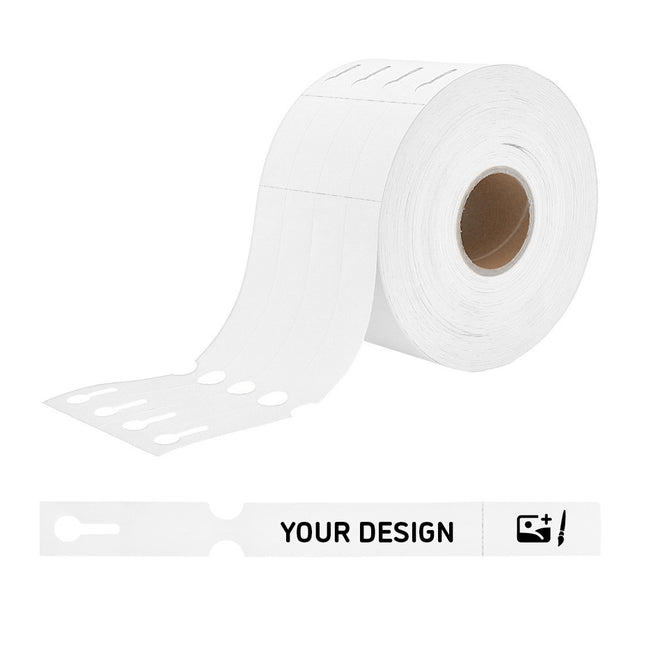 Custom loop-lock labels HDPE 250x25mm with tear-off strip