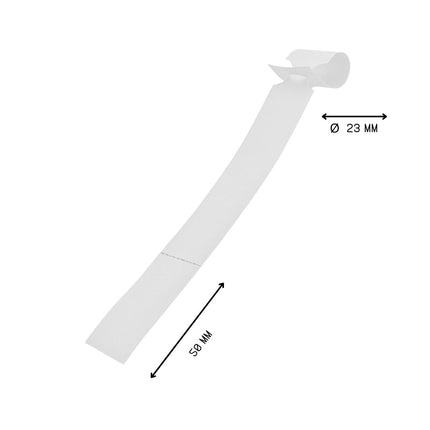 Custom loop-lock labels HDPE 250x25mm with tear-off strip