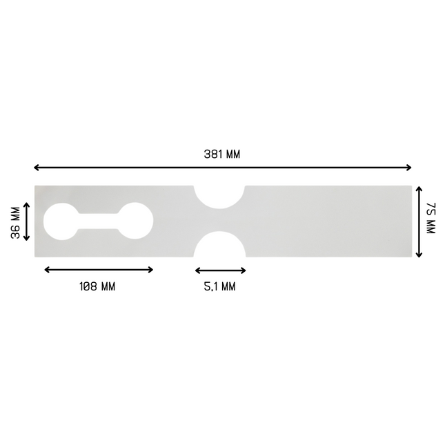 Custom loop-lock labels white HDPE 381x75mm