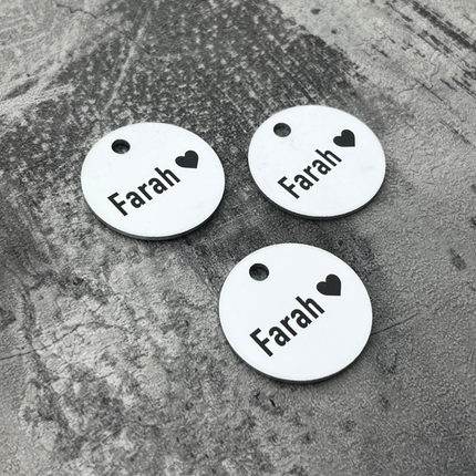Silver aluminum key tag with text - 1 pc