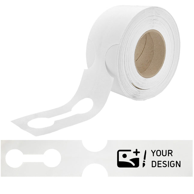 Custom loop-lock labels white HDPE 381x75mm