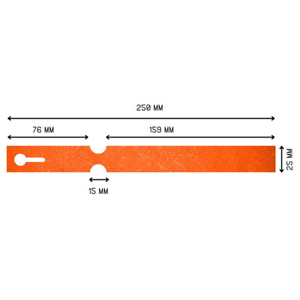 Custom loop-lock labels HDPE 250x25mm