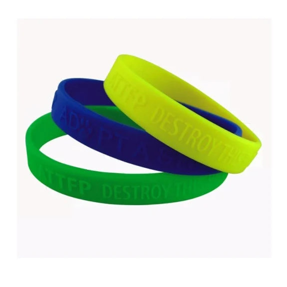 Custom embossed silicone wristbands - 1 pc