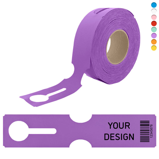 Custom loop-lock labels HDPE 273,5x59mm with barcode