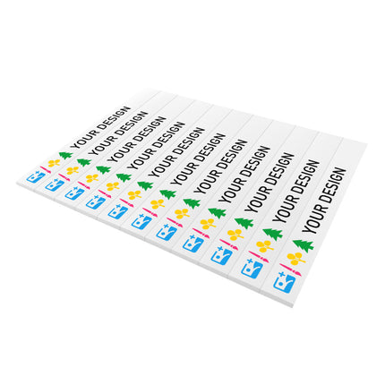 Custom PET Christmas tree tags 210x25.4mm - 110 pcs