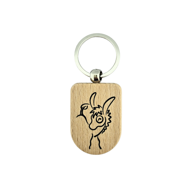 Custom wooden keychain half oval 35 x 50 mm - 1 pc