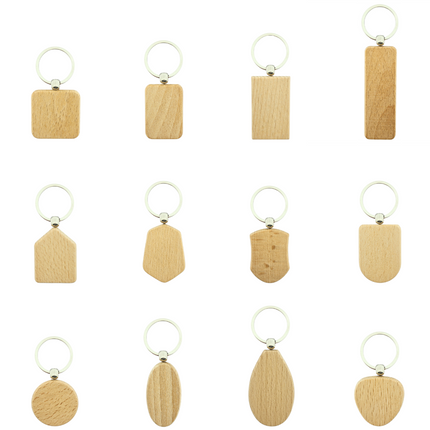 Custom wooden keychain cirkel 40 mm - 1 pc