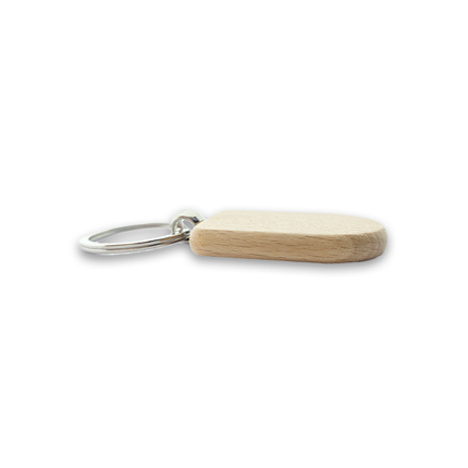Custom wooden keychain half oval 35 x 50 mm - 1 pc